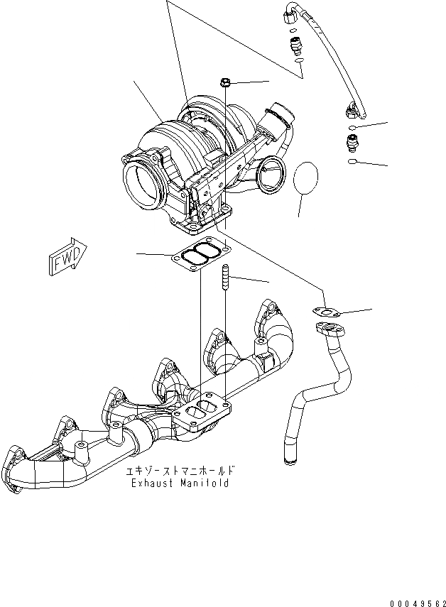 Схема запчастей Komatsu SAA6D114E-3D - ТУРБОНАГНЕТАТЕЛЬ AA ДВИГАТЕЛЬ