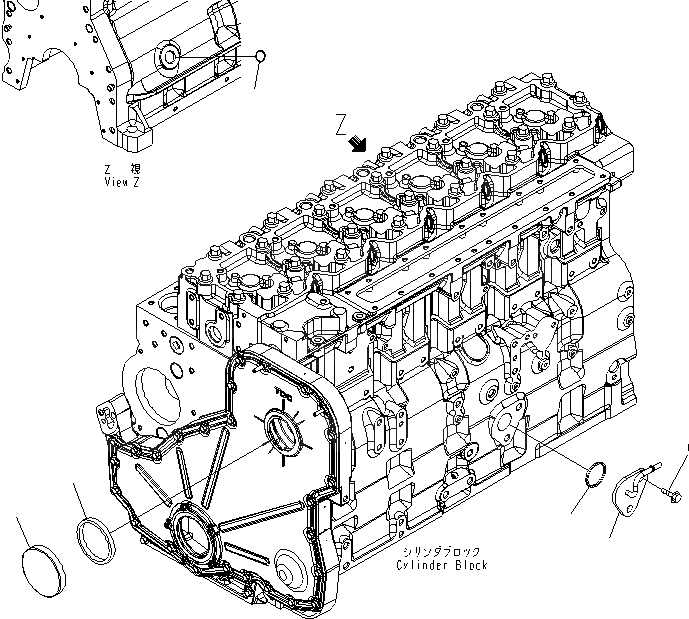 Схема запчастей Komatsu SAA6D114E-3D - БЛОК ЦИЛИНДРОВ COVER AA ДВИГАТЕЛЬ