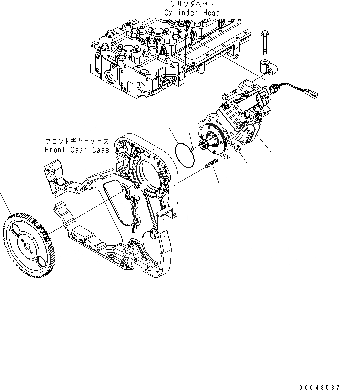 Схема запчастей Komatsu SAA6D114E-3D - ТОПЛИВН. НАСОС AA ДВИГАТЕЛЬ