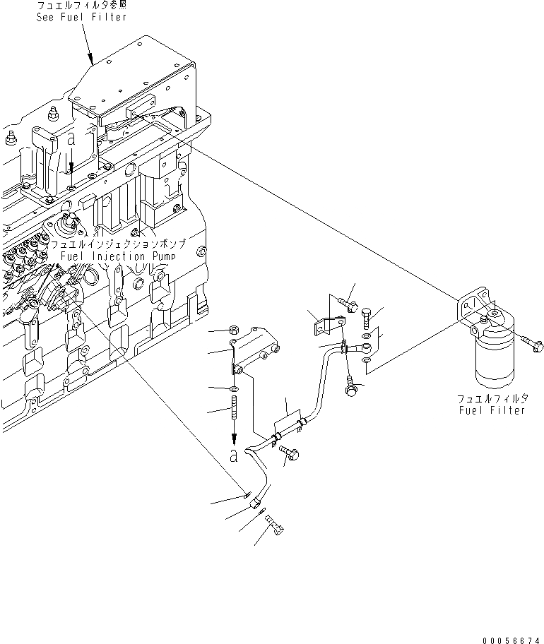 Схема запчастей Komatsu SAA6D114E-2B-A - ТРУБЫ ТОПЛ. ФИЛЬТРА(№8-) ДВИГАТЕЛЬ