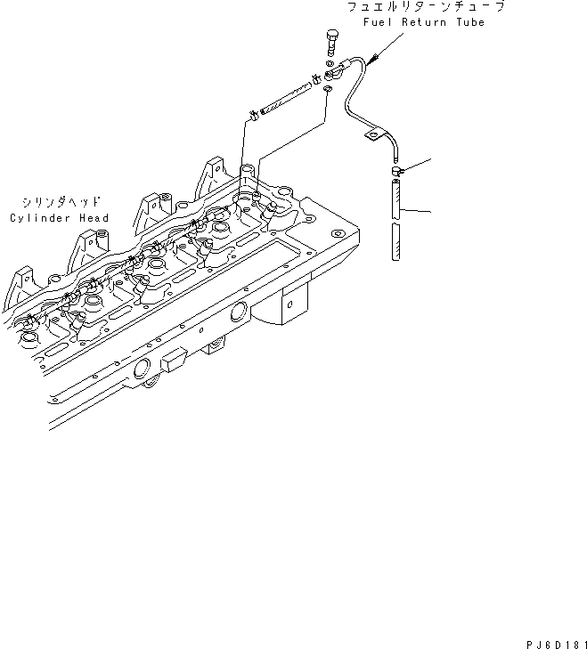 Схема запчастей Komatsu SAA6D114E-2B-A - ВОЗВРАТ ТОПЛИВА ТРУБКА(№87-) ДВИГАТЕЛЬ