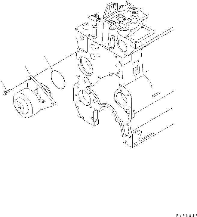 Схема запчастей Komatsu SAA6D114E-2B-A - ВОДЯНАЯ ПОМПА ДВИГАТЕЛЬ