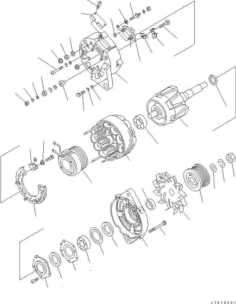 Схема запчастей Komatsu SAA6D114E-2B-A - ГЕНЕРАТОР (9A) (ВНУТР. ЧАСТИ)(№87-) ДВИГАТЕЛЬ