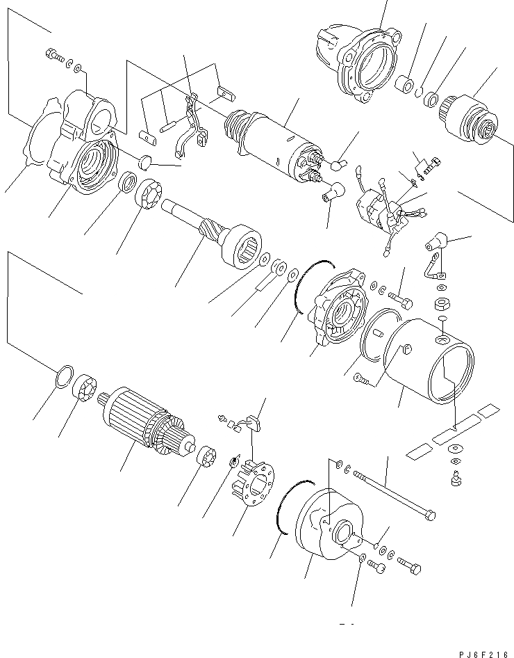 Схема запчастей Komatsu SAA6D114E-2B-A - СТАРТЕР (7.KW) (ВНУТР. ЧАСТИ)(№8-88) ДВИГАТЕЛЬ