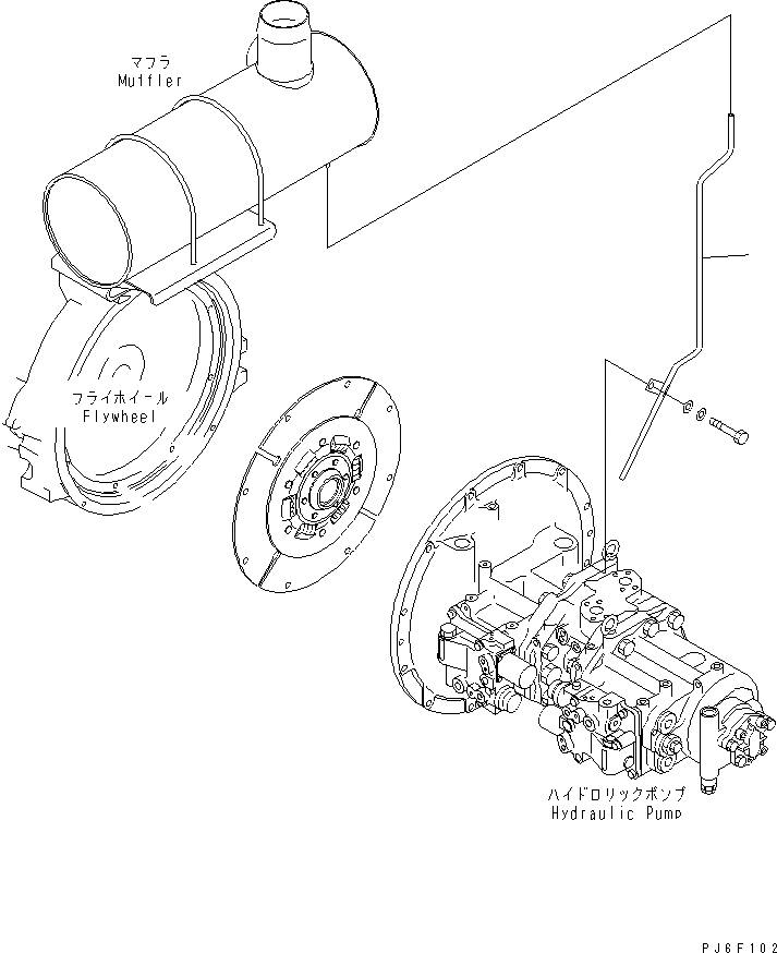 Схема запчастей Komatsu SAA6D114E-2A - ГЛУШИТЕЛЬ ТРУБКА(№87-) ДВИГАТЕЛЬ