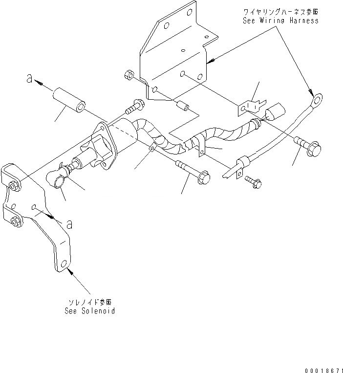 Схема запчастей Komatsu SAA6D114E-2A-A - СОЛЕНОИД КРЕПЛЕНИЕ(№87-) ДВИГАТЕЛЬ