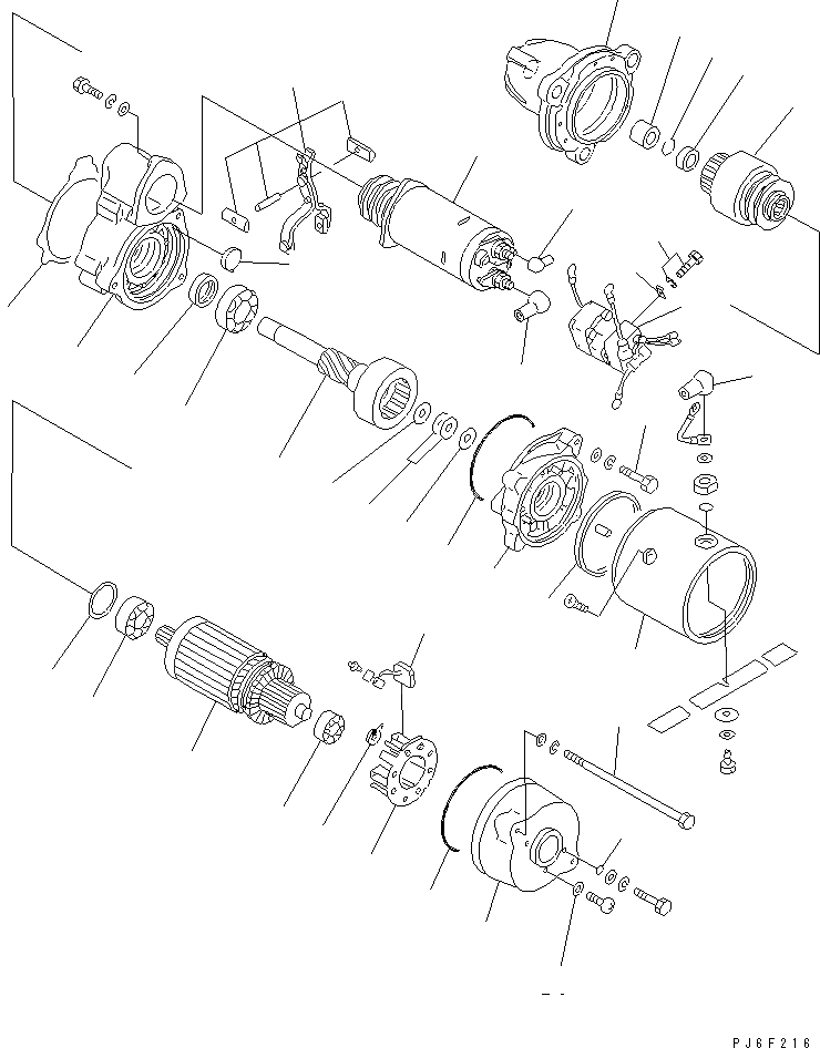 Схема запчастей Komatsu SAA6D114E-2A-A - СТАРТЕР (7.KW) (ВНУТР. ЧАСТИ)(№8-88) ДВИГАТЕЛЬ