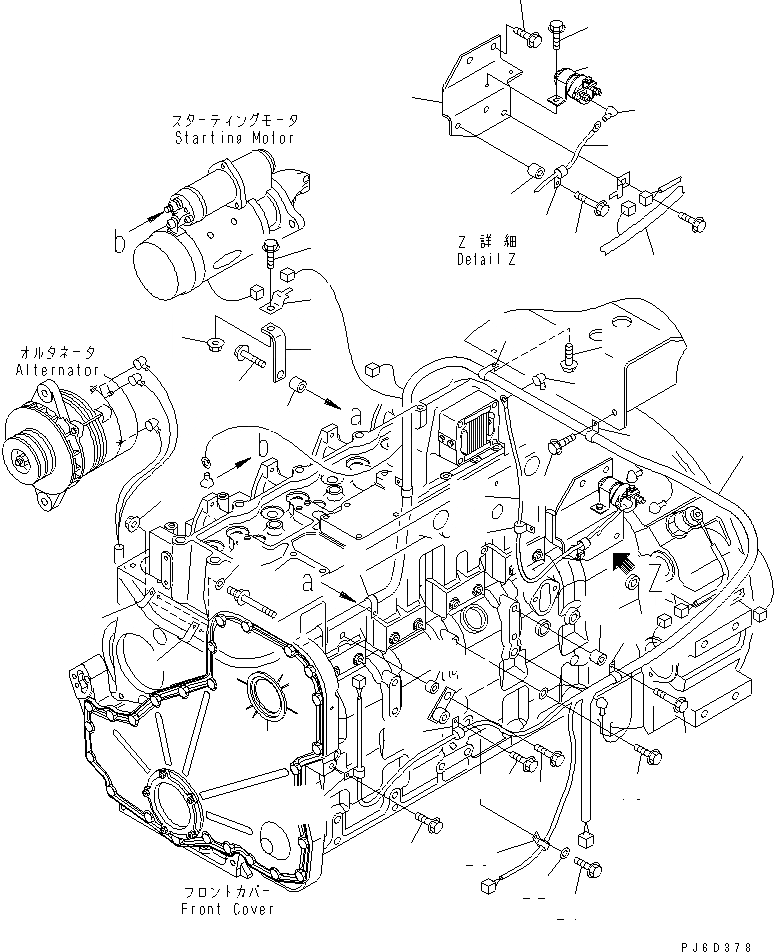 Схема запчастей Komatsu SAA6D114E-2A-A - ПРОВОДКА ДВИГАТЕЛЬ