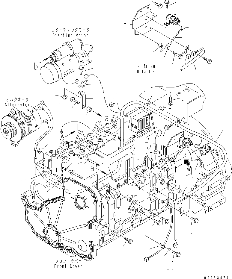 Схема запчастей Komatsu SAA6D114E-2A-A - ПРОВОДКА (ДЛЯ CHINA)(№87-) ДВИГАТЕЛЬ