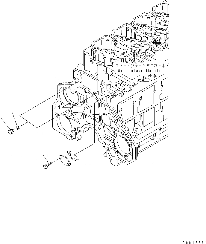 Схема запчастей Komatsu SAA6D125E-3A-8M - ВОДН. ЛИНИЯ BLIND ЗАГЛУШКА (ДЛЯ БЕЗ АНТИКОРРОЗ. ЭЛЕМЕНТА)(№7-) ДВИГАТЕЛЬ