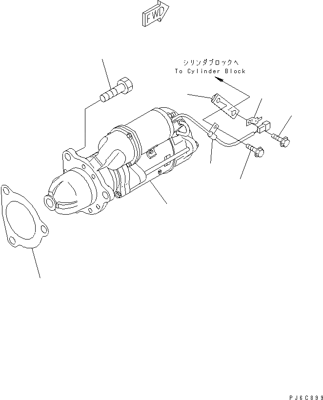 Схема запчастей Komatsu SAA6D125E-3A-8M - КРЕПЛЕНИЕ СТАРТЕРА (KW) ДВИГАТЕЛЬ