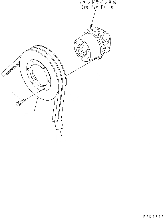 Схема запчастей Komatsu SAA6D125E-3G-8W - ШКИВ ВЕНТИЛЯТОРА(№-) ДВИГАТЕЛЬ