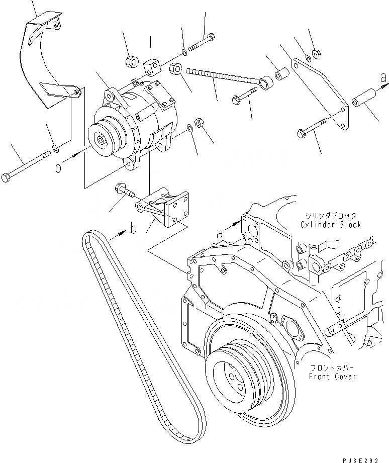 Схема запчастей Komatsu SAA6D125E-3G-8W - ГЕНЕРАТОР И КРЕПЛЕНИЕ (A)(№-) ДВИГАТЕЛЬ