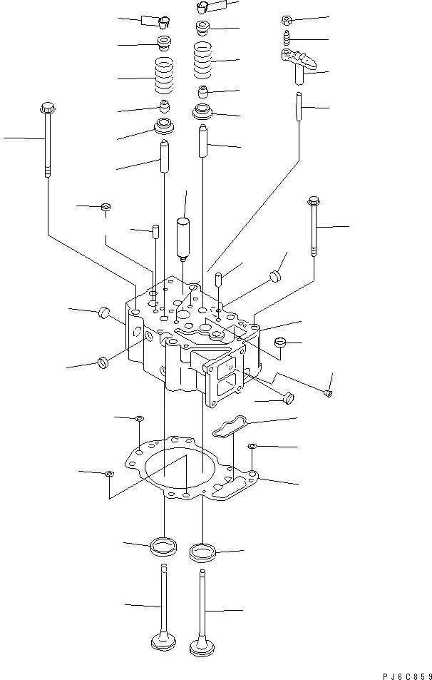 Схема запчастей Komatsu SAA6D125E-3A-8W - ГОЛОВКА ЦИЛИНДРОВ(№-) ДВИГАТЕЛЬ