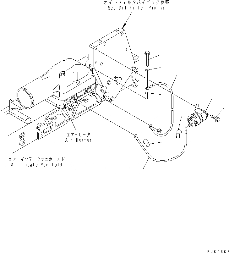 Схема запчастей Komatsu SAA6D125E-3A-8W - ВЫКЛЮЧАТЕЛЬ ПОДОГРЕВАТЕЛЯ(№-) ДВИГАТЕЛЬ