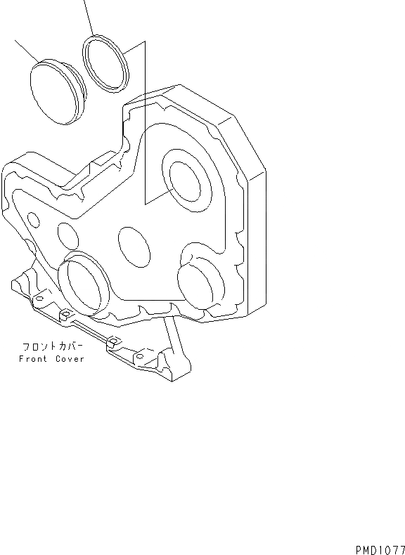 Схема запчастей Komatsu SAA6D102E-2BB-8 - КРЫШКА ПРИВОДА ТАХОМЕТРА ДВИГАТЕЛЬ