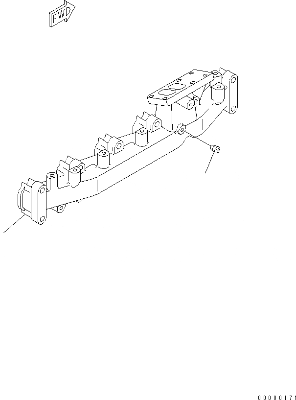 Схема запчастей Komatsu SAA6D102E-2L-8 - ВЫПУСКНОЙ КОЛЛЕКТОР(№-) ДВИГАТЕЛЬ