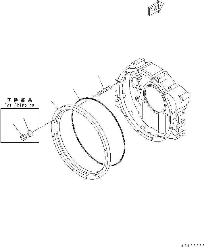 Схема запчастей Komatsu SAA6D102E-2L-8 - КАРТЕР МАХОВИКА УПЛОТНЕНИЯ(№8-) ДВИГАТЕЛЬ