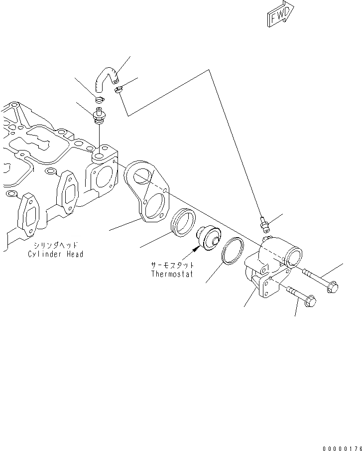 Схема запчастей Komatsu SAA6D102E-2EE-8 - ТЕРМОСТАТ(№-79) ДВИГАТЕЛЬ