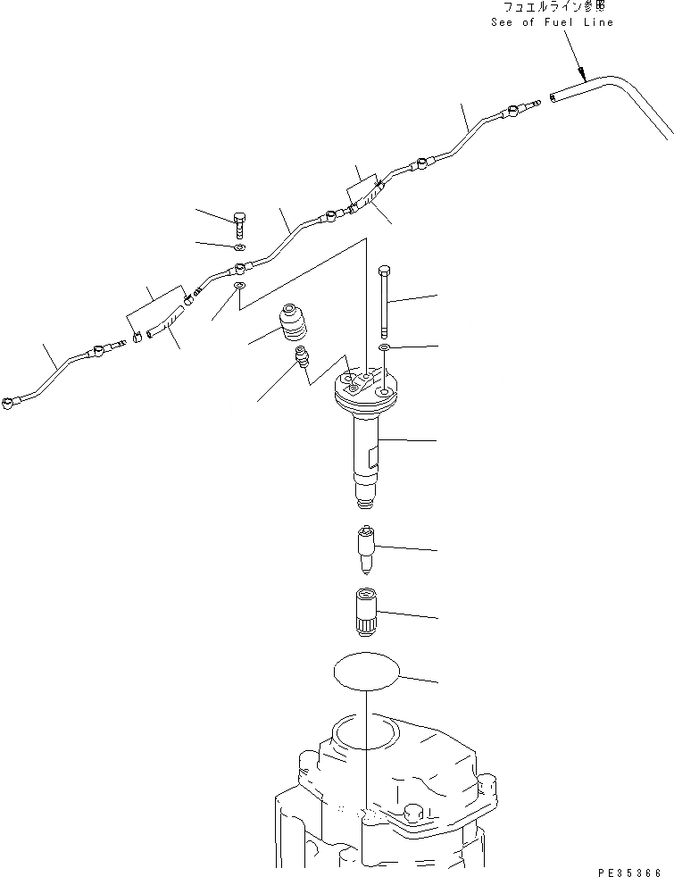 Схема запчастей Komatsu SAA6D125E-2B-8 - ФОРСУНКА(№-) ДВИГАТЕЛЬ