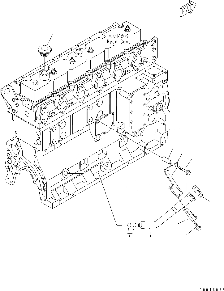 Схема запчастей Komatsu SAA6D114E-2CC-8W - МАСЛОНАЛИВНОЙ ПАТРУБОК(№8989-) ДВИГАТЕЛЬ