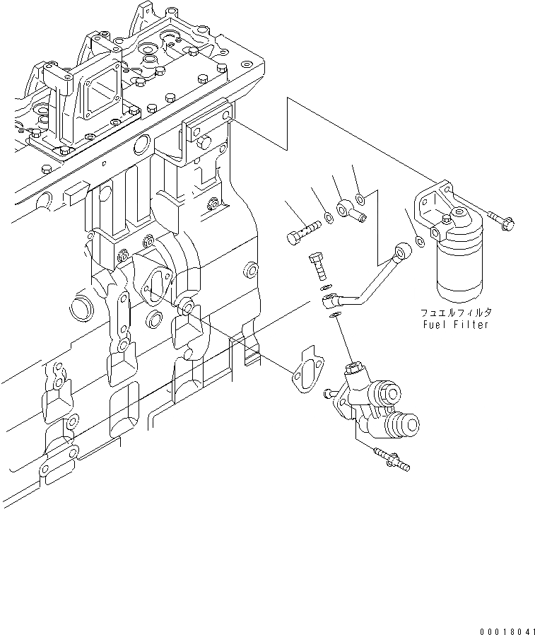 Схема запчастей Komatsu SAA6D114E-2CC-8W - ТРУБЫ ТОПЛ. ФИЛЬТРА(№8989-) ДВИГАТЕЛЬ