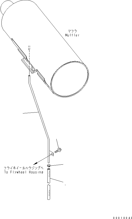 Схема запчастей Komatsu SAA6D114E-2CC-8W - ГЛУШИТЕЛЬ ТРУБКА(№8989-) ДВИГАТЕЛЬ