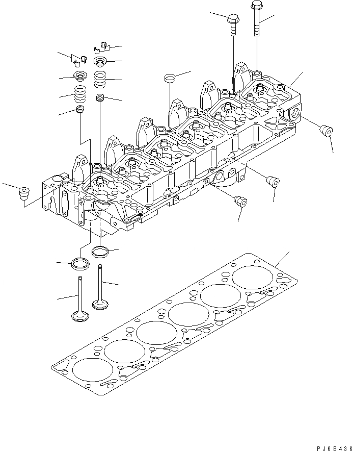 Схема запчастей Komatsu SAA6D102E-2DD-8 - ГОЛОВКА ЦИЛИНДРОВ ДВИГАТЕЛЬ