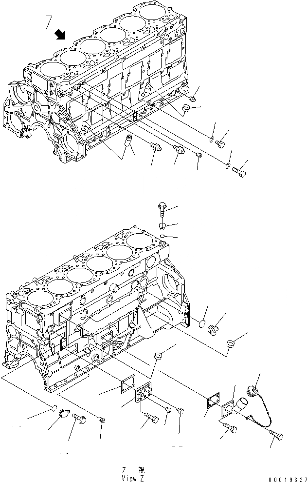 Схема запчастей Komatsu SAA6D125E-3L-8A - ЭЛЕМЕНТЫ БЛОКА ЦИЛИНДРОВ (МАСЛ. ПЕРЕКЛЮЧАТЕЛЬ ДАВЛЕНИЯAND ЗАГЛУШКА) (С МАСЛОНАЛИВНОЙ ПАТРУБОК)(№8-) ДВИГАТЕЛЬ