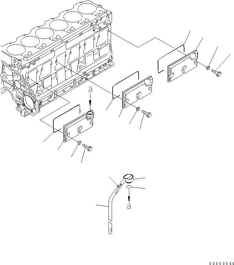 Схема запчастей Komatsu SAA6D125E-3L-8A - КРЫШКА ТОЛКАТЕЛЕЙ КЛАПАНА (С САПУН)(№-) ДВИГАТЕЛЬ