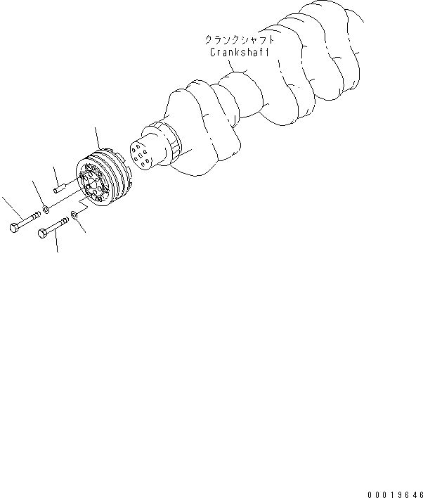 Схема запчастей Komatsu SAA6D125E-3L-8A - ШКИВ КОЛЕНВАЛА(№8-) ДВИГАТЕЛЬ