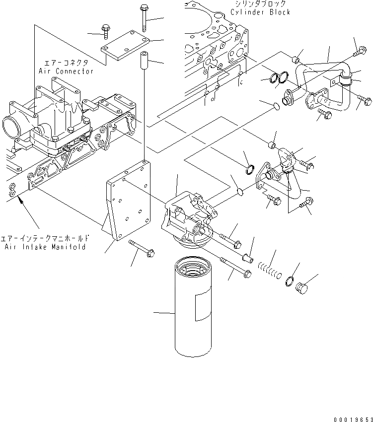 Схема запчастей Komatsu SAA6D125E-3L-8A - МАСЛ. ФИЛЬТР И ТРУБЫ(№8-) ДВИГАТЕЛЬ