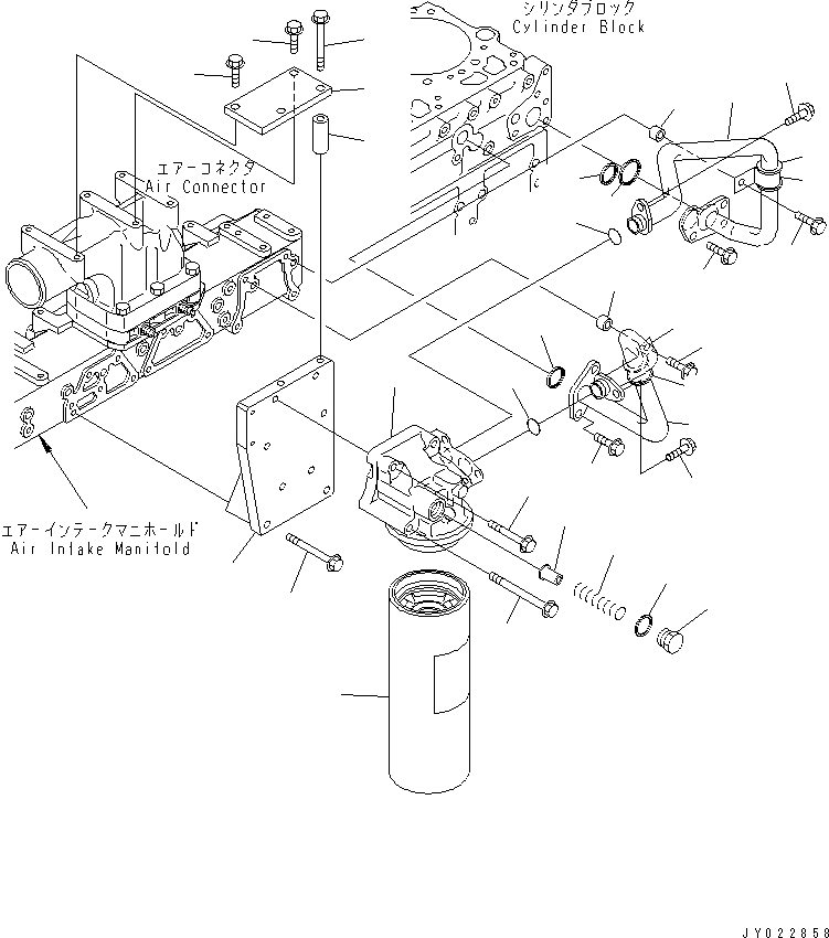 Схема запчастей Komatsu SAA6D125E-3L-8A - МАСЛ. ФИЛЬТР И ТРУБЫ(№-) ДВИГАТЕЛЬ