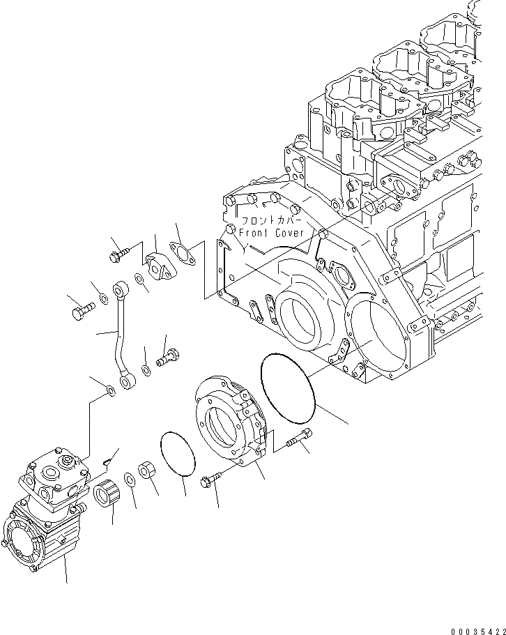 Схема запчастей Komatsu SAA6D125E-3L-8A - КОМПРЕССОР И ВОЗДУХОВОД (C АНТИКОР. ЭЛЕМЕНТОМ)(№977-) ДВИГАТЕЛЬ