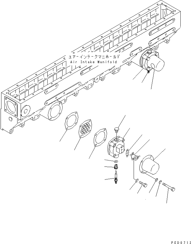 Схема запчастей Komatsu SAA6D170E-2C-8 - СИСТЕМА ПОДОГРЕВА ВПУСКН. КОЛЛЕКТОРА (/)(№-) ДВИГАТЕЛЬ