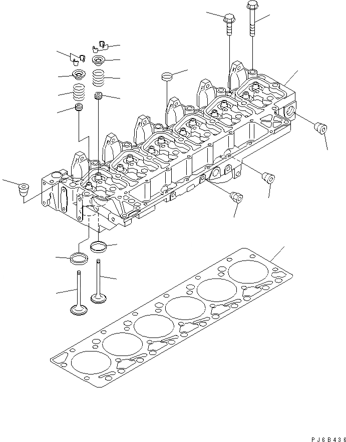 Схема запчастей Komatsu SAA6D102E-2FF-8 - ГОЛОВКА ЦИЛИНДРОВ ДВИГАТЕЛЬ