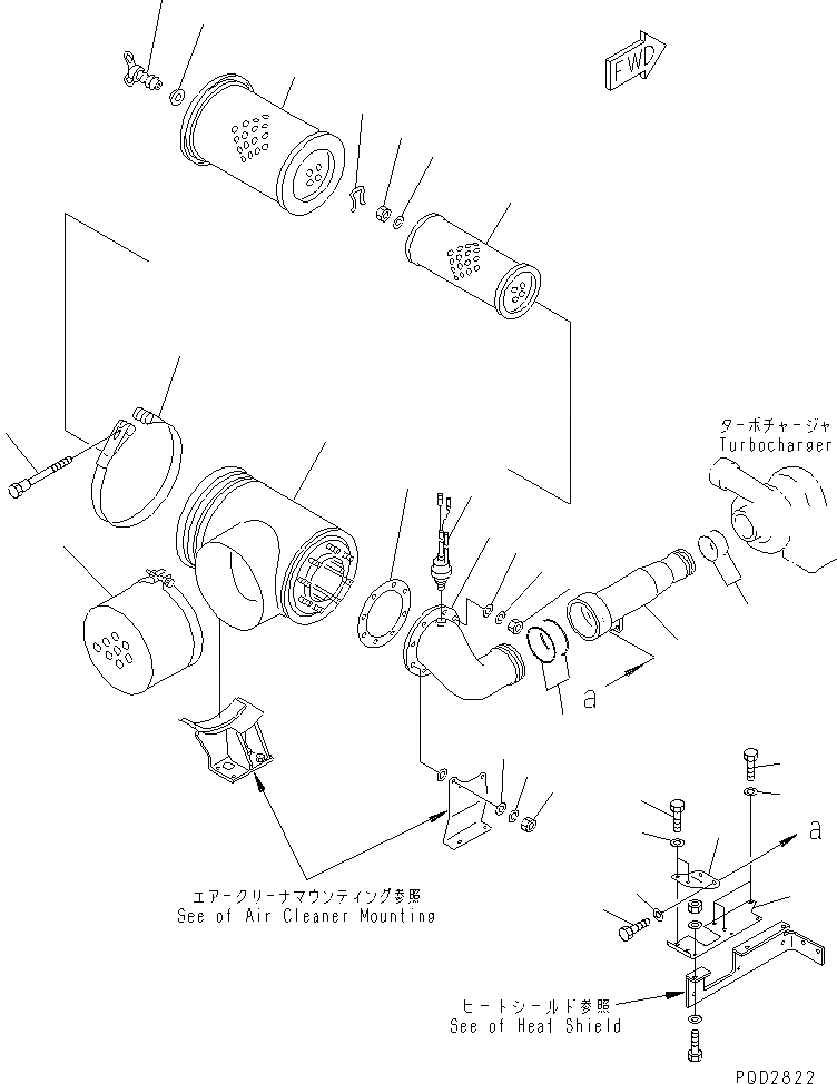 Схема запчастей Komatsu SAA6D170E-2D-8 - ВОЗДУХООЧИСТИТЕЛЬ(№8-879) ДВИГАТЕЛЬ