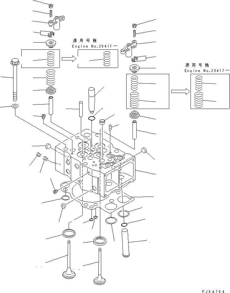 Схема запчастей Komatsu SAA6D170E-2A-8 - ГОЛОВКА ЦИЛИНДРОВ(№789-) ДВИГАТЕЛЬ