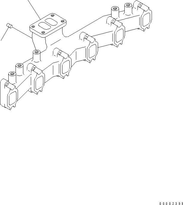 Схема запчастей Komatsu SAA6D102E-2-PW - ВЫПУСКНОЙ КОЛЛЕКТОР И ЗАГЛУШКА(№-) ДВИГАТЕЛЬ