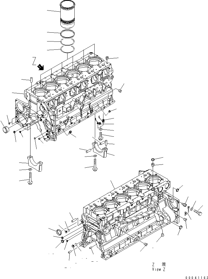Схема запчастей Komatsu SAA6D140E-5F-W - БЛОК ЦИЛИНДРОВ ДВИГАТЕЛЬ