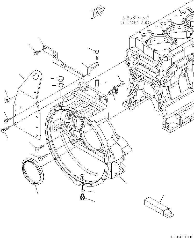 Схема запчастей Komatsu SAA6D140E-5F-W - КАРТЕР МАХОВИКА ДВИГАТЕЛЬ