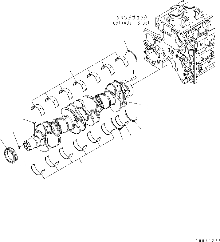 Схема запчастей Komatsu SAA6D140E-5F-W - КОЛЕНВАЛ ДВИГАТЕЛЬ