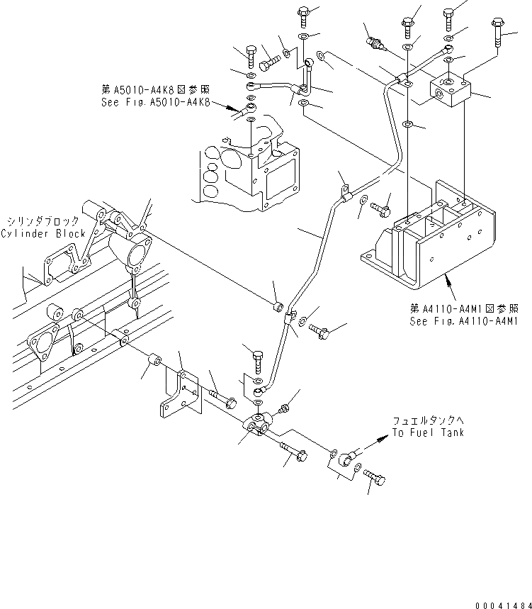 Схема запчастей Komatsu SAA6D140E-5F-W - ВОЗВРАТ ТОПЛИВА ДВИГАТЕЛЬ