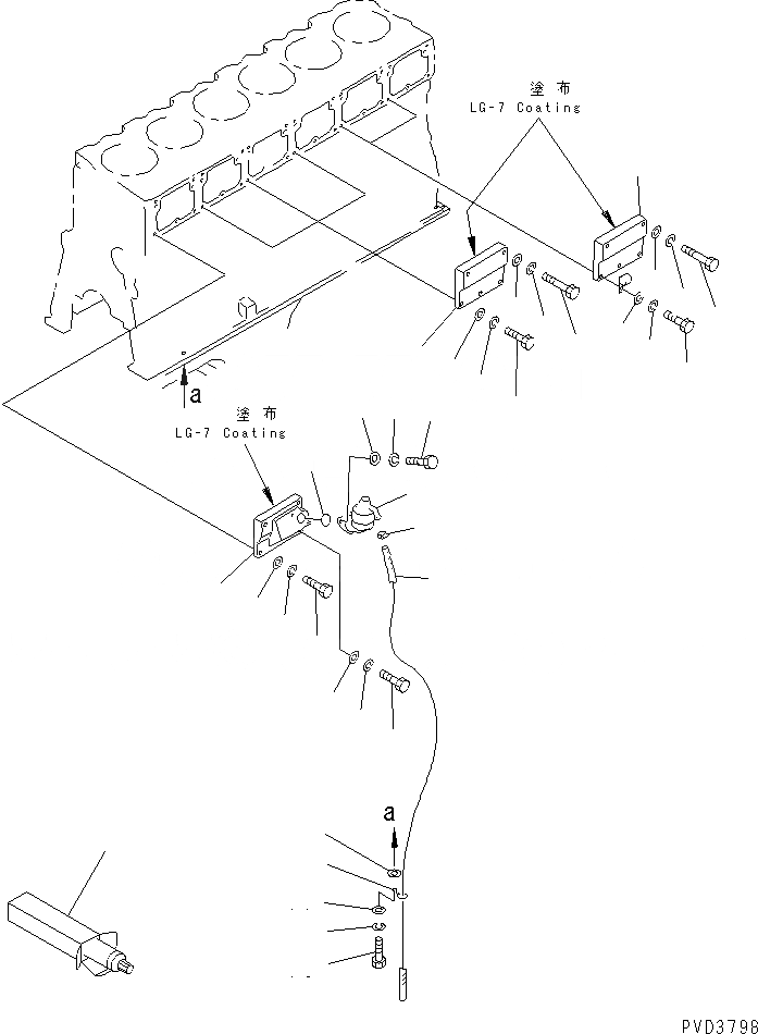 Схема запчастей Komatsu SAA6D170E-2C-8 - КРЫШКА ТОЛКАТЕЛЕЙ КЛАПАНА(№8-) ДВИГАТЕЛЬ