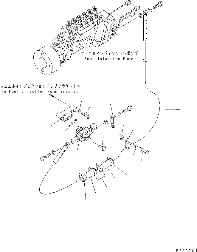 Схема запчастей Komatsu SAA6D170E-2C-8 - НАСОС ПОДКАЧКИ ТОПЛИВА(№7-) ДВИГАТЕЛЬ