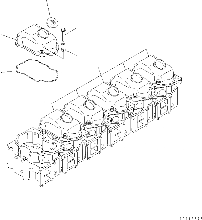 Схема запчастей Komatsu SAA6D125E-3L-8A - КРЫШКА ГОЛОВКИ(№8-) ДВИГАТЕЛЬ