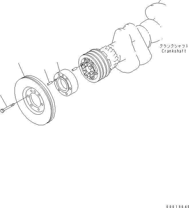 Схема запчастей Komatsu SAA6D125E-3L-8A - ДЕМПФЕР (С АДАПТЕР)(№8-) ДВИГАТЕЛЬ