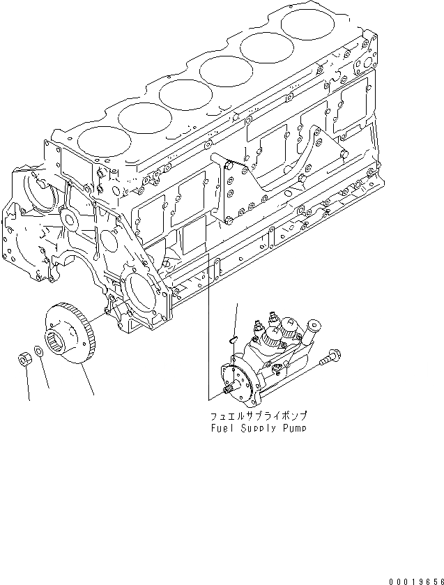 Схема запчастей Komatsu SAA6D125E-3L-8A - ТОПЛИВН. НАСОС ПРИВОД (КОМПРЕССОР СПЕЦ-Я.)(№8-) ДВИГАТЕЛЬ