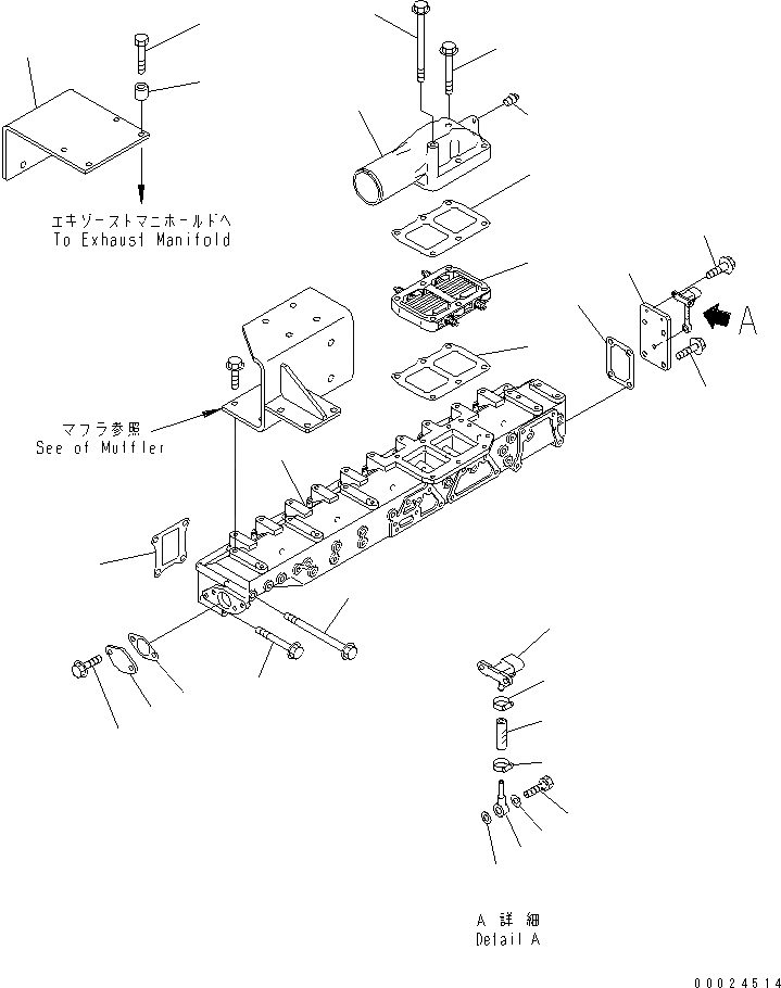 Схема запчастей Komatsu SAA6D125E-3M-8M - ТРУБОПРОВОД ВПУСКА ВОЗДУХА И СОЕДИН-Е(№78-) ДВИГАТЕЛЬ