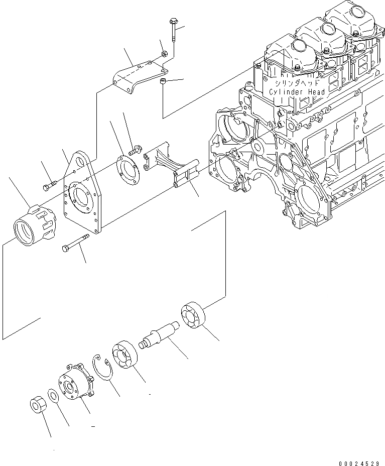 Схема запчастей Komatsu SAA6D125E-3M-8M - ПРИВОД ВЕНТИЛЯТОРА(№78-) ДВИГАТЕЛЬ